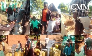 Celebrating new well in Uganda